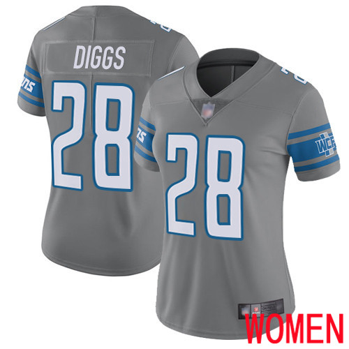 Detroit Lions Limited Steel Women Quandre Diggs Jersey NFL Football 28 Rush Vapor Untouchable